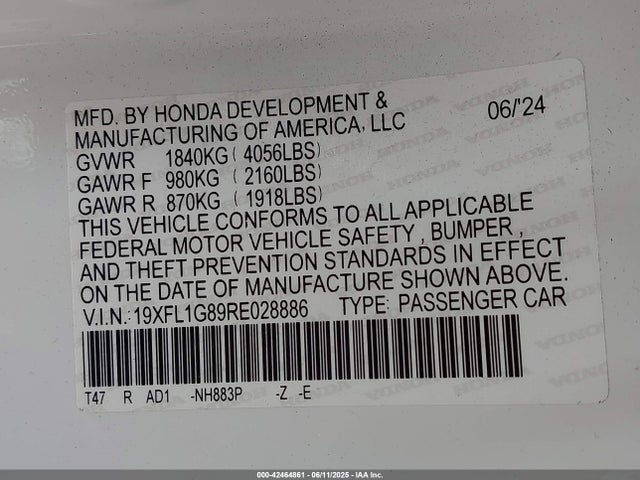 19XFL1G89RE028886 Honda l15b7