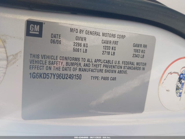 2006 CADILLAC DTS 1G6KD57Y96U249150 Photo 8