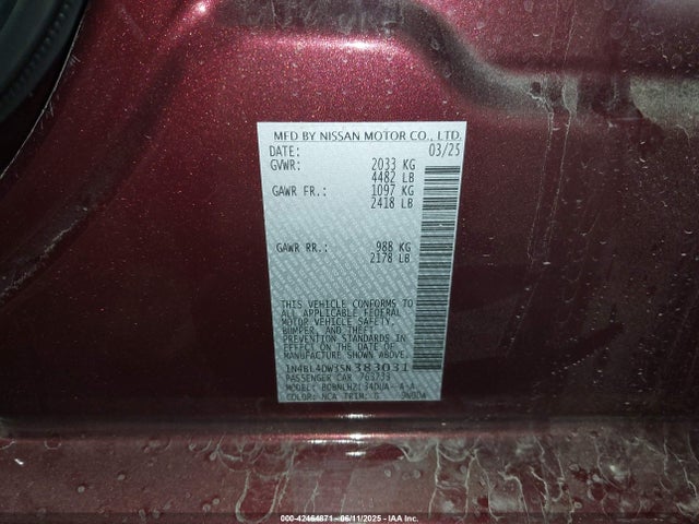 Nissan Altima Sv Awd 2025 1N4BL4DW3SN383031 Image 9