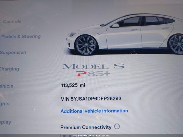 2013 TESLA MODEL S 5YJSA1DP6DFP26293 Photo 6