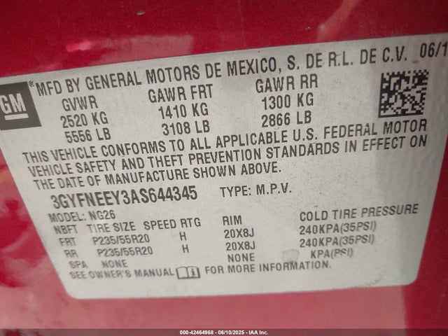 2010 CADILLAC SRX 3GYFNEEY3AS644345 Photo 8