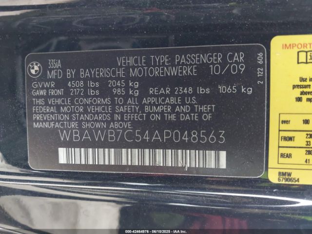 2010 BMW 335I WBAWB7C54AP048563 Photo 8