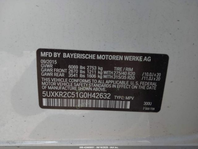 2016 BMW X5 5UXKR2C51G0H42632 Photo 8
