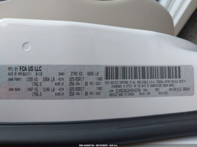 2017 DODGE GRAND CARAVAN 2C4RDGBG3HR549790 Photo 8