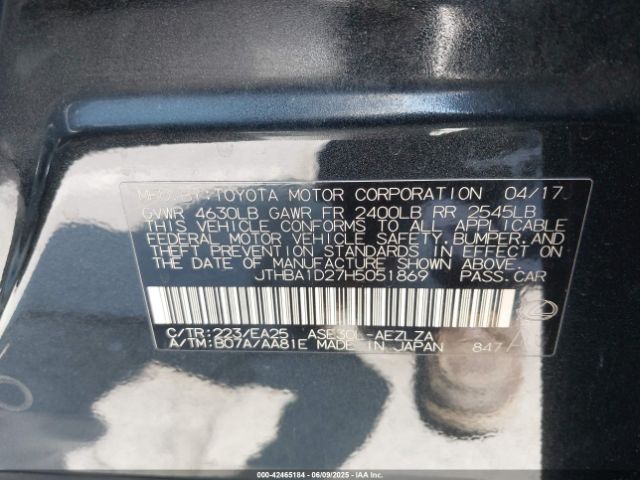 2017 LEXUS IS 200T JTHBA1D27H5051869 Photo 8