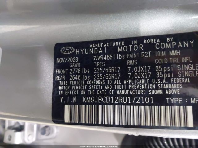 2024 HYUNDAI TUCSON HYBRID KM8JBCD12RU172101 Photo 8