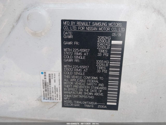Nissan 2019 2019 KNMAT2MT7KP557140 Image 9