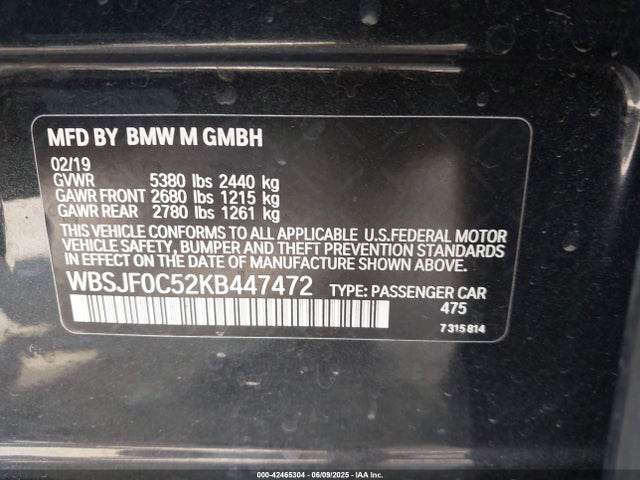 BMW M5 2019 WBSJF0C52KB447472 Image 9
