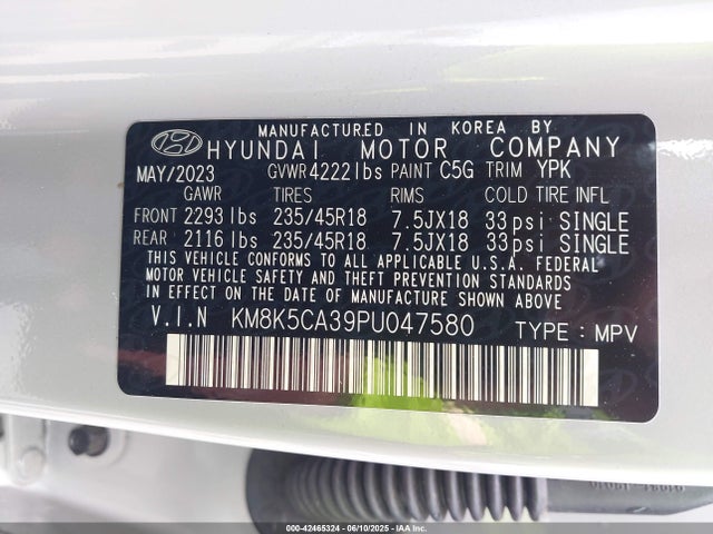 KM8K5CA39PU047580 Hyundai t-gdi gamma ii