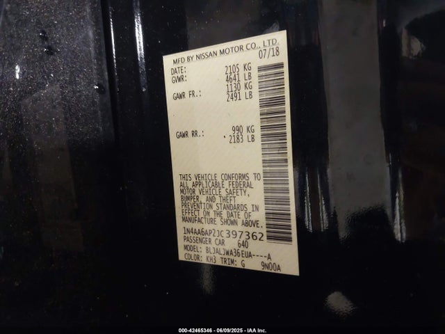 2018 NISSAN MAXIMA 1N4AA6AP2JC397362 Photo 8