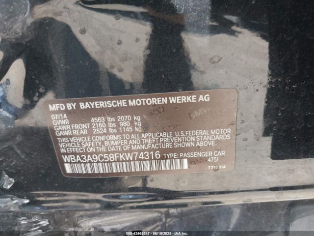 2015 BMW 335I WBA3A9C58FKW74316 Photo 8