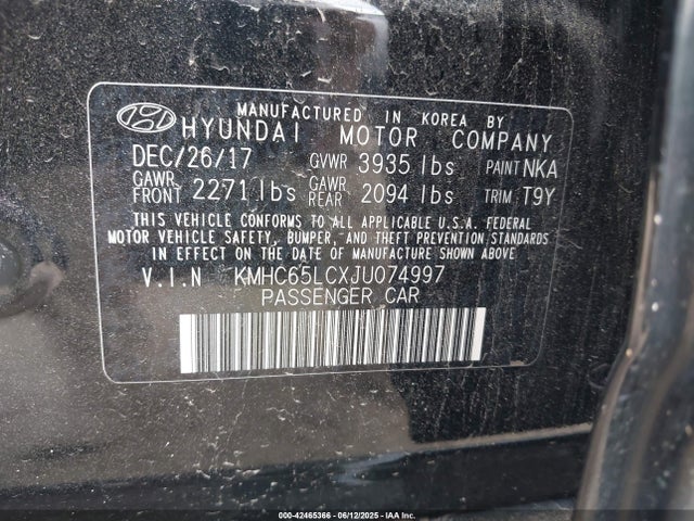 Hyundai 2018 2018 KMHC65LCXJU074997 Image 9
