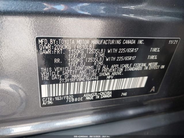 2021 TOYOTA RAV4 2T3H1RFV8MC168446 Photo 8