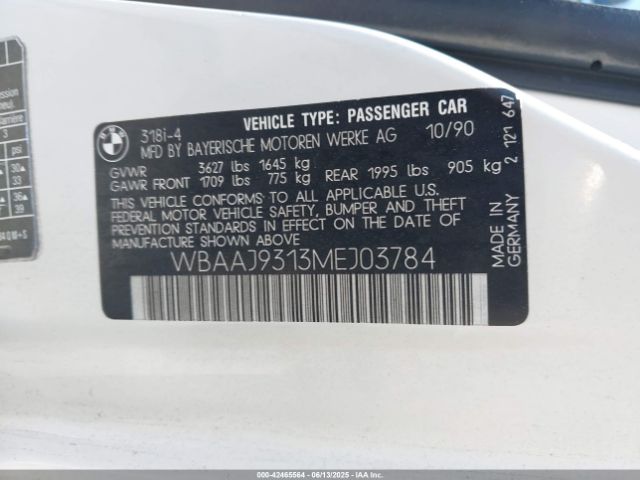 1991 BMW 318 WBAAJ9313MEJ03784 Photo 8