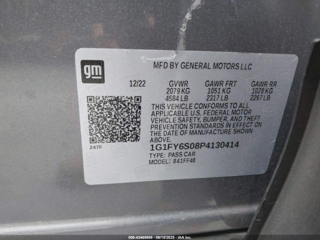 1G1FY6S08P4130414 Chevrolet Bolt Euv Fwd Lt