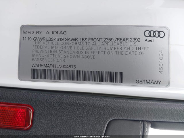 2020 AUDI A4 WAUHMAF41LN004876 Photo 8
