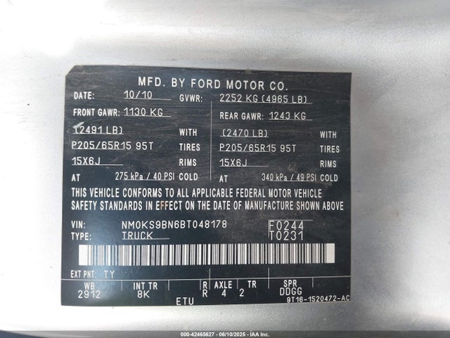 2011 FORD TRANSIT CONNECT NM0KS9BN6BT048178 Photo 8