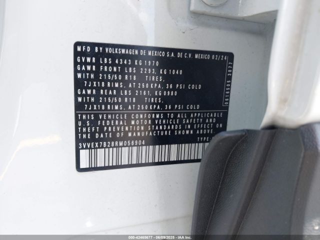 2024 VOLKSWAGEN TAOS 3VVEX7B28RM056904 Photo 8