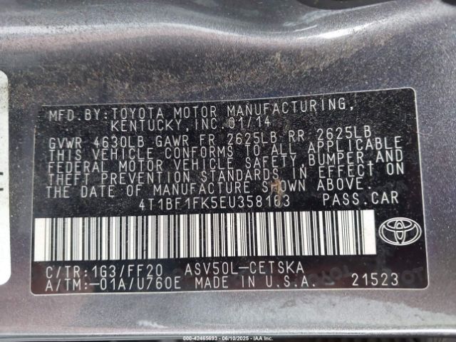4T1BF1FK5EU358163 Toyota CAMRY SE