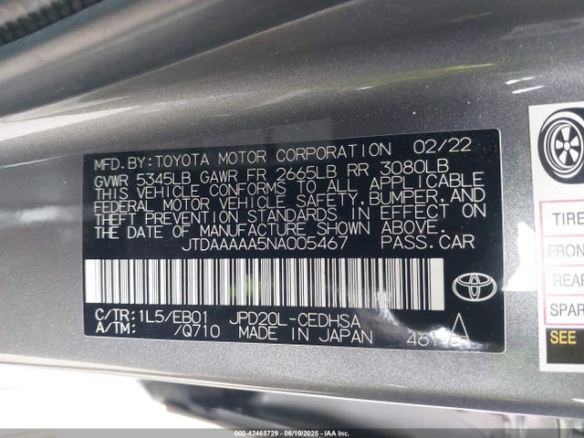 Toyota 3km 2022 JTDAAAAA5NA005467 Image 9