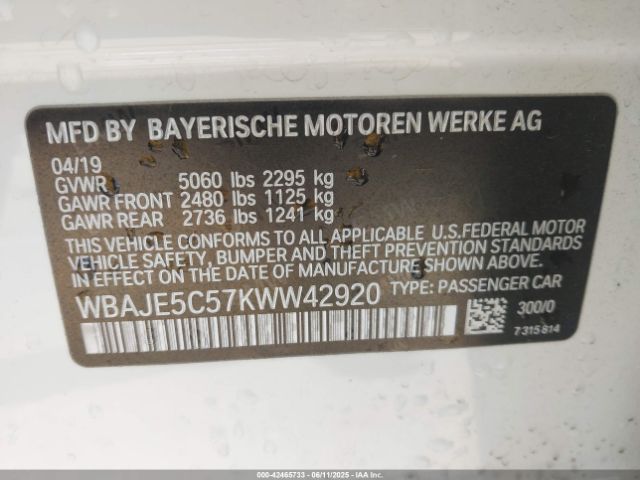 WBAJE5C57KWW42920 BMW 540I
