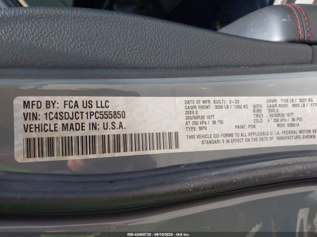 2023 DODGE DURANGO 1C4SDJCT1PC555850 Photo 8