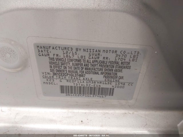 Nissan 2016 2016 3N1CE2CP1GL374667 Image 9
