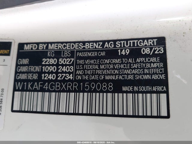 W1KAF4GBXRR159088 Mercedes-Benz m254