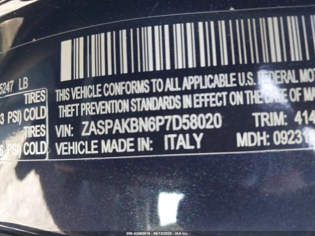 2023 ALFA ROMEO STELVIO ZASPAKBN6P7D58020 Photo 8