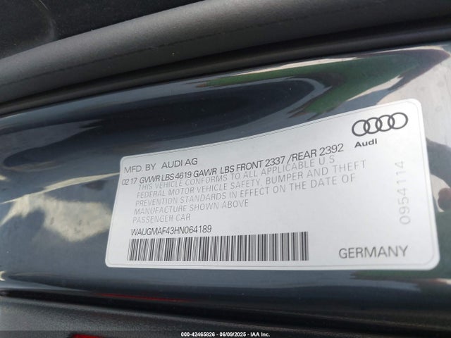 Audi 2017 2017 WAUGMAF43HN064189 Image 9
