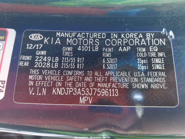 KIA g 2018 KNDJP3A53J7596113 Image 9