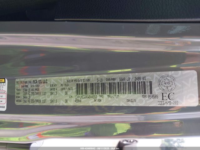 1C4HJXEG6KW644553 Jeep 2019
