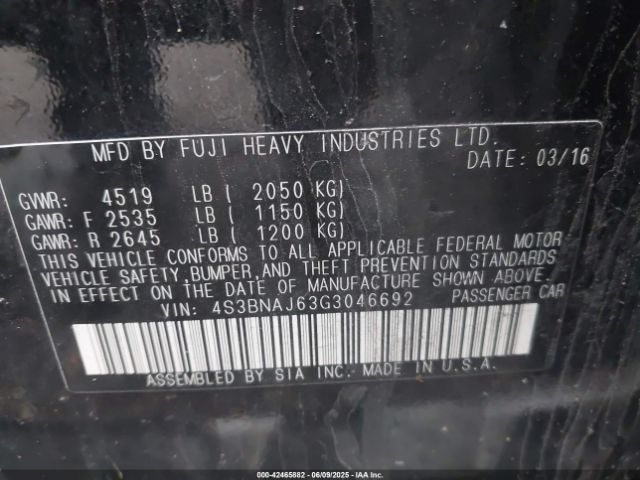 4S3BNAJ63G3046692 Subaru Legacy 2.5i Limited