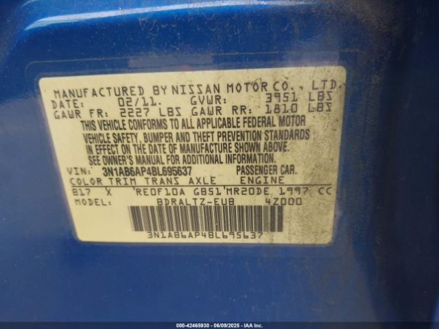 2011 NISSAN SENTRA 3N1AB6AP4BL695637 Photo 8