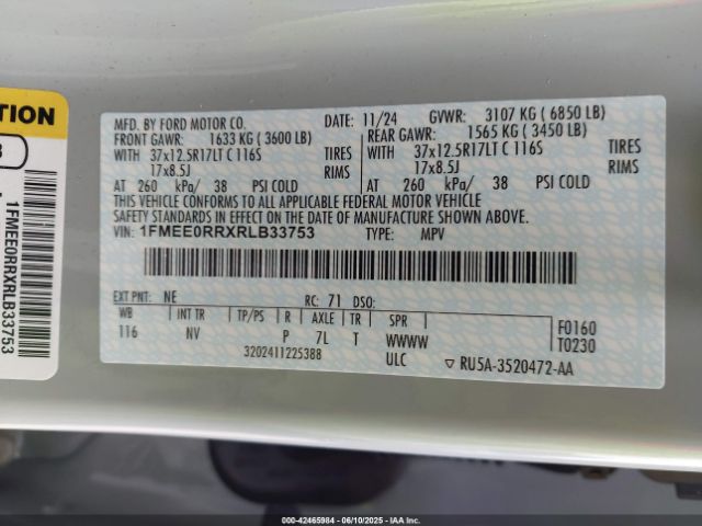 1FMEE0RRXRLB33753 Ford ecoboost