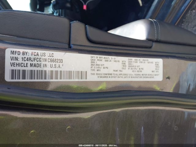 2021 JEEP GRAND CHEROKEE 1C4RJFCG1MC668233 Photo 8