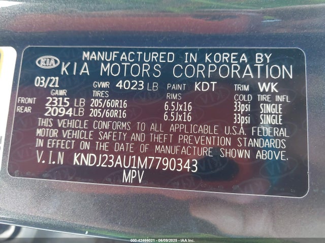 KNDJ23AU1M7790343 KIA mpi nu