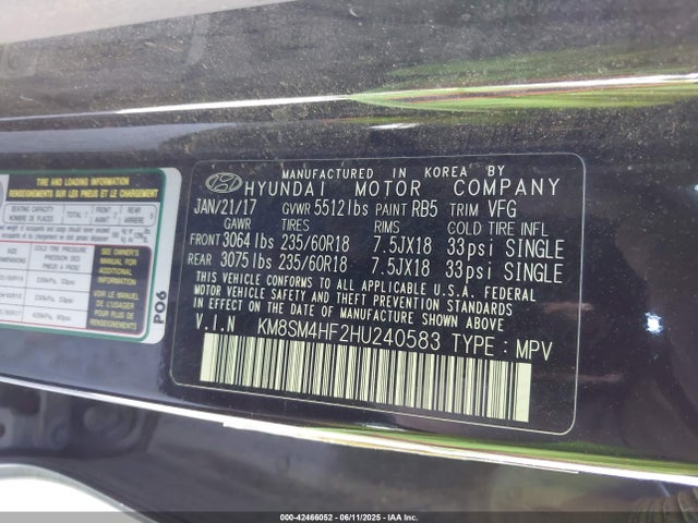 Hyundai gdi lambda ii 2017 KM8SM4HF2HU240583 Image 9
