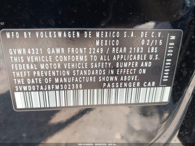 3VWD07AJ8FM302396 Volkswagen Jetta 1.8t Se