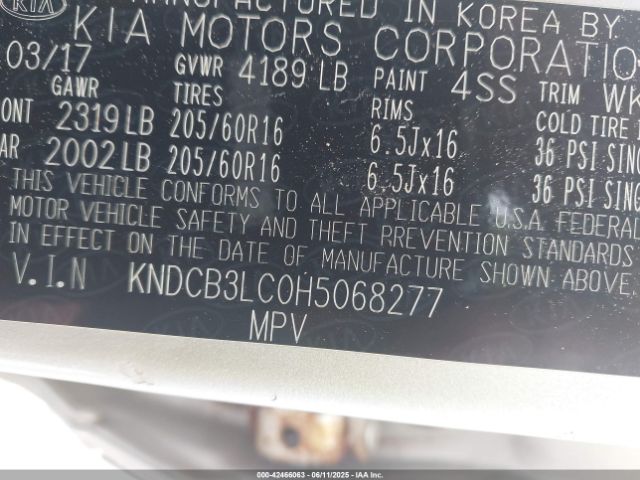 2017 KIA NIRO KNDCB3LC0H5068277 Photo 8