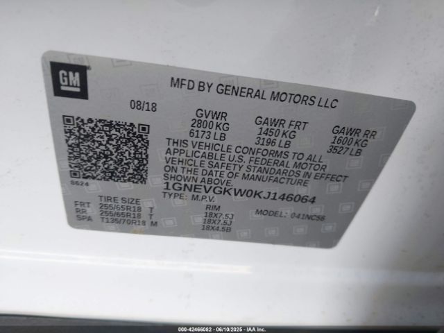 1GNEVGKW0KJ146064 Chevrolet lfy - spark ignited direct injection, atss, gen 1
