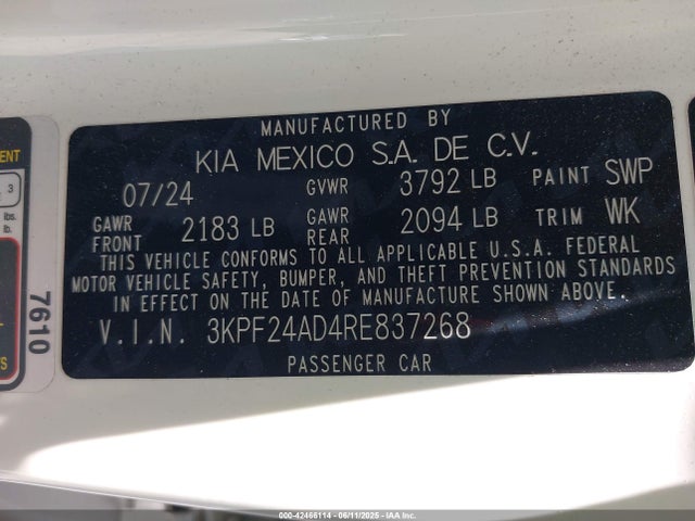 3KPF24AD4RE837268 KIA mpi nu