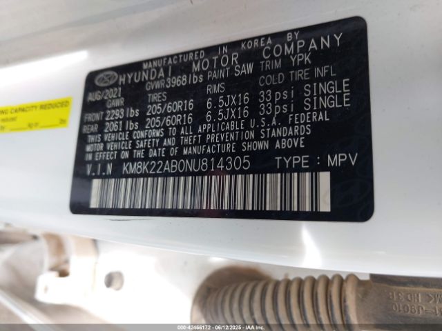 2022 HYUNDAI KONA KM8K22AB0NU814305 Photo 8