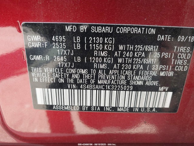 4S4BSAHC1K3225029 Subaru na u5