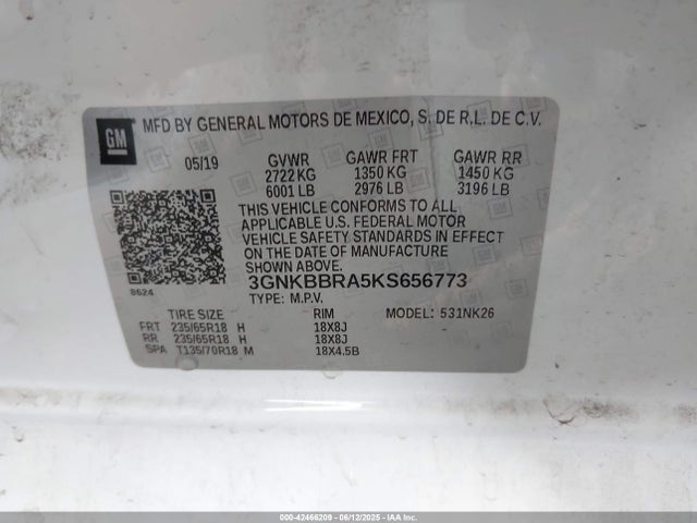 3GNKBBRA5KS656773 Chevrolet lcv