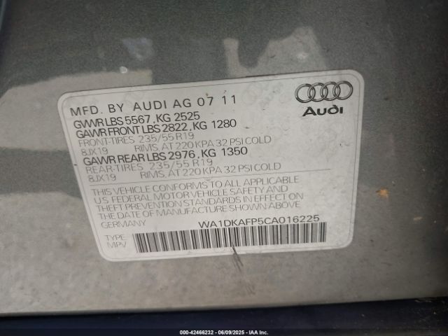 2012 AUDI Q5 WA1DKAFP5CA016225 Photo 8