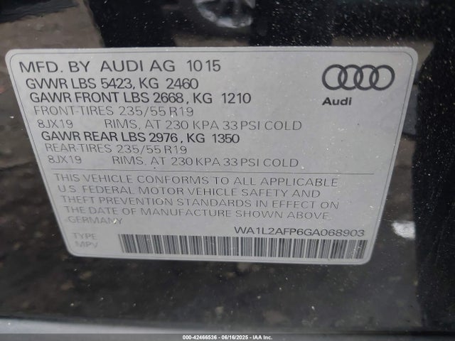 2016 AUDI Q5 WA1L2AFP6GA068903 Photo 8