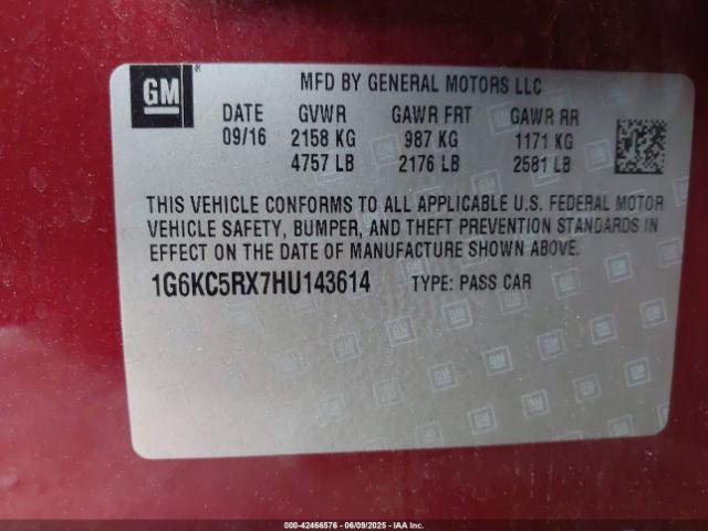 1G6KC5RX7HU143614 Cadillac ltg