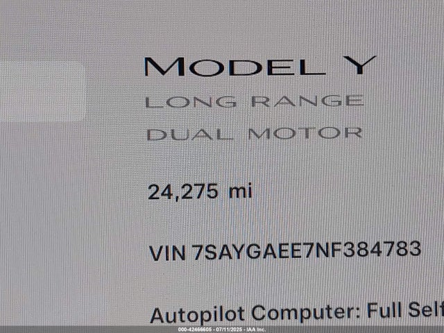 Tesla Model Y 2022 7SAYGAEE7NF384783 Image 15