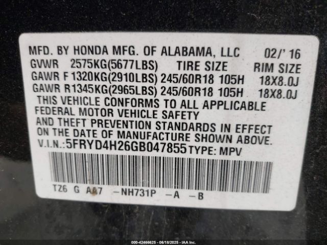 2016 ACURA MDX 5FRYD4H26GB047855 Photo 8